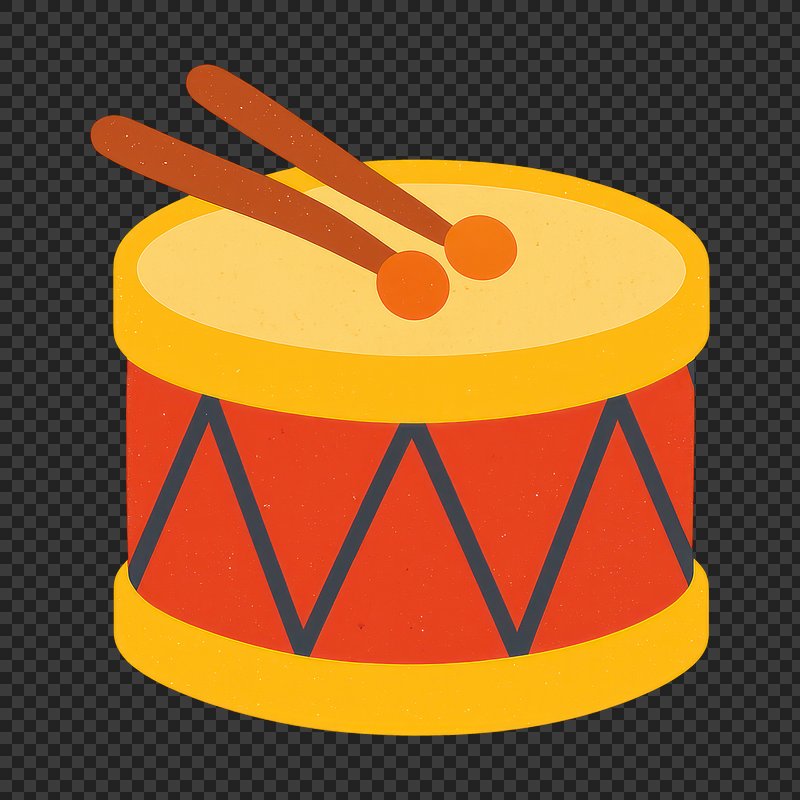 PNG Colorful drum with sticks