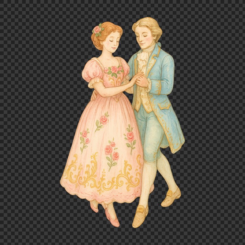 PNG Elegant vintage couple dancing