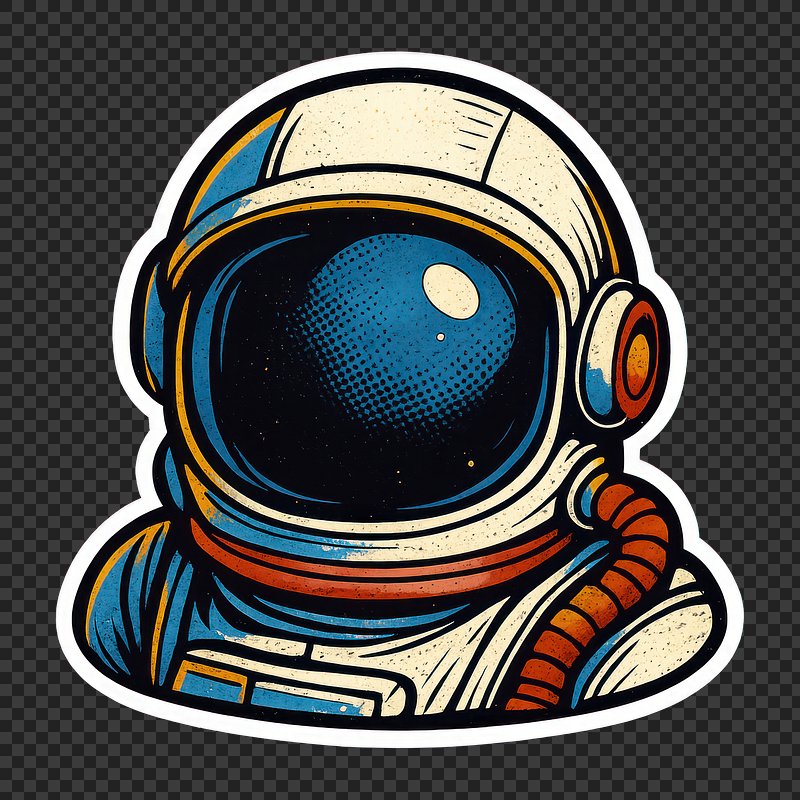 PNG Retro astronaut sticker design.