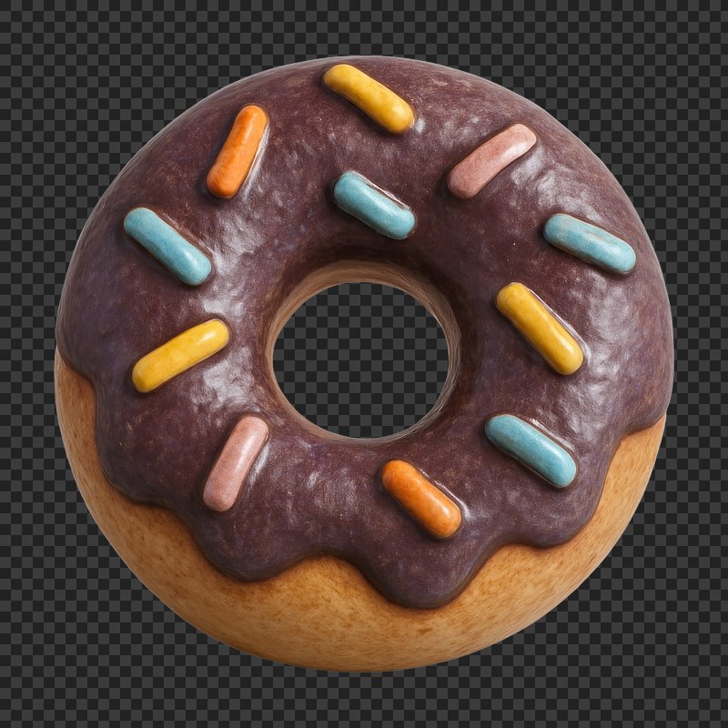PNG Colorful glazed donut illustration.