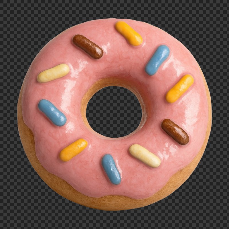 PNG Colorful donut with sprinkles.