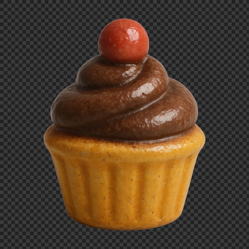 PNG Delicious chocolate cupcake illustration.