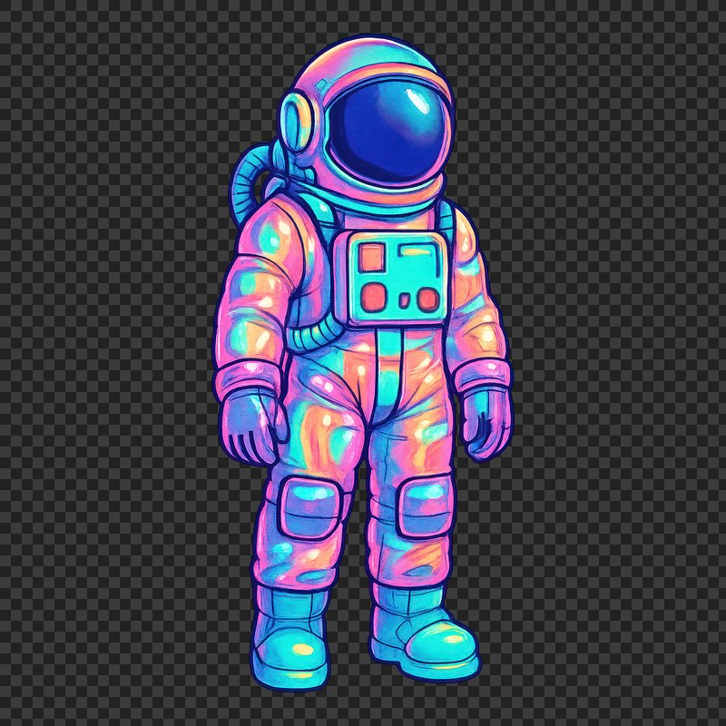 PNG Colorful futuristic astronaut illustration.