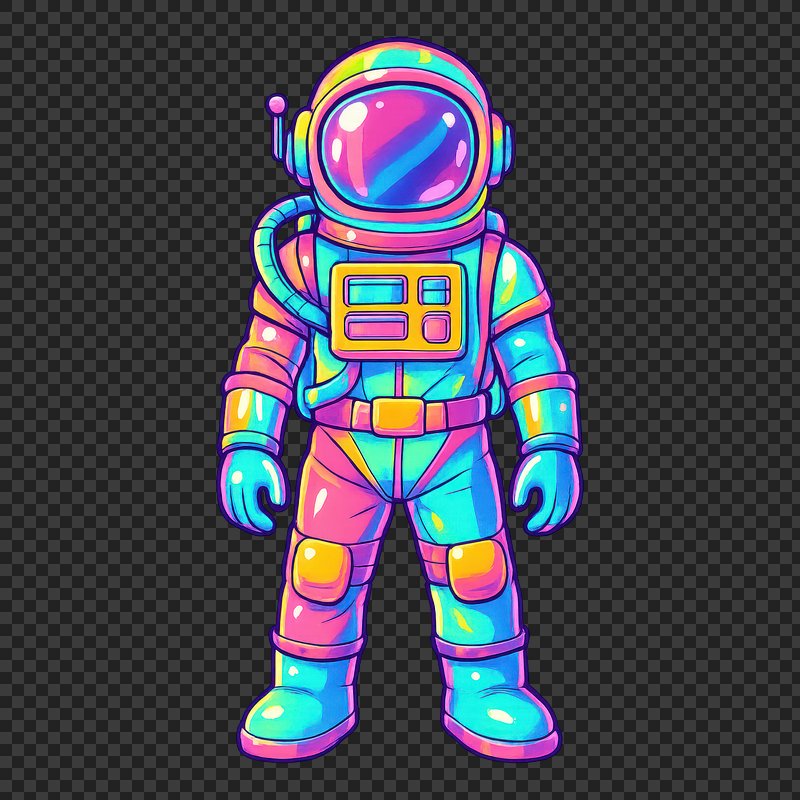 PNG Colorful futuristic astronaut illustration.