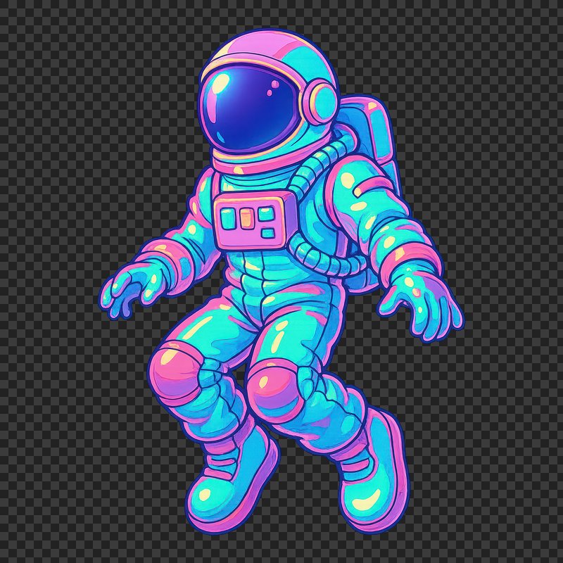 PNG Colorful futuristic astronaut illustration.