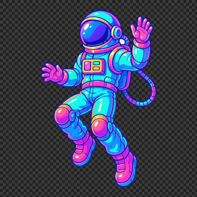 PNG Colorful futuristic astronaut illustration.