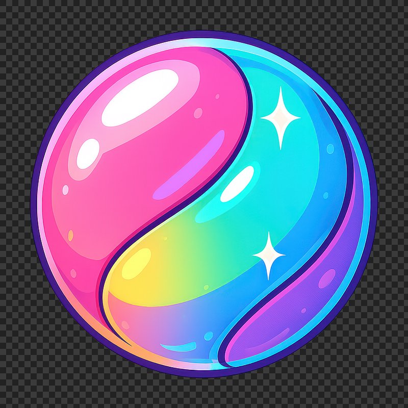 PNG Colorful yin yang sphere illustration.