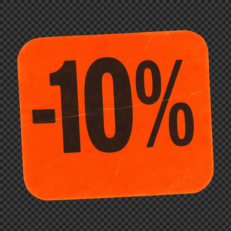 PNG Orange discount label graphic.