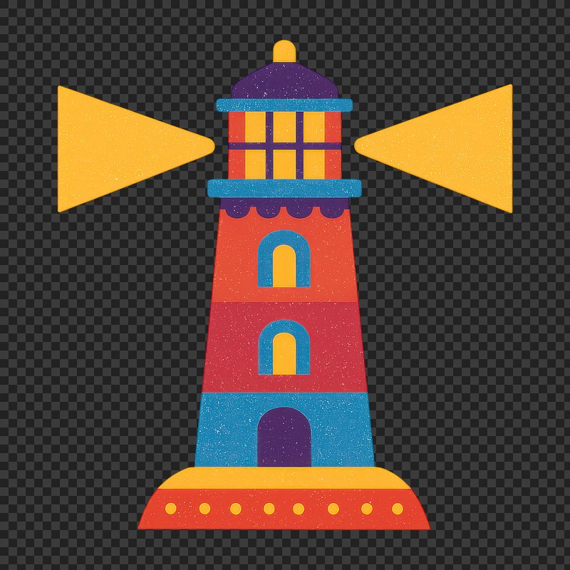 PNG Colorful lighthouse illustration design.