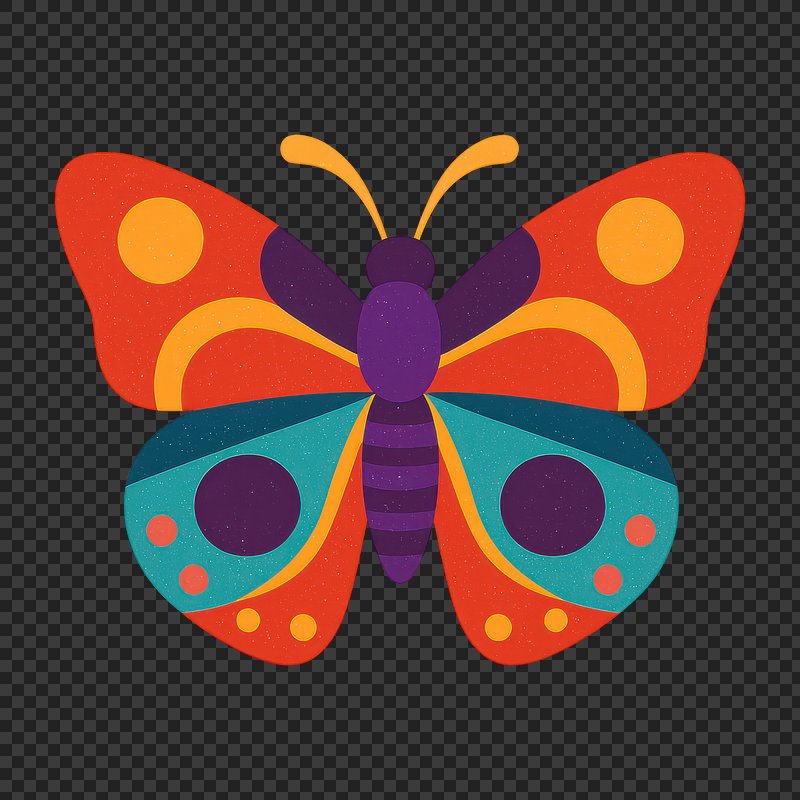 PNG Colorful abstract butterfly illustration.