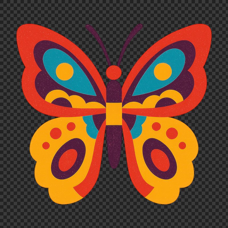PNG Colorful abstract butterfly illustration.