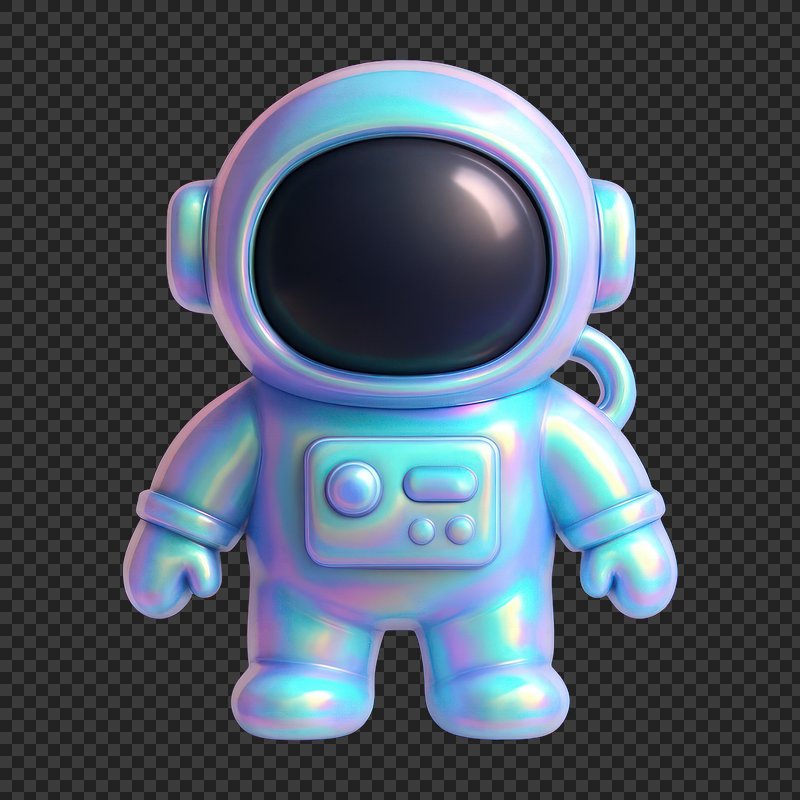 PNG Cute iridescent astronaut figure