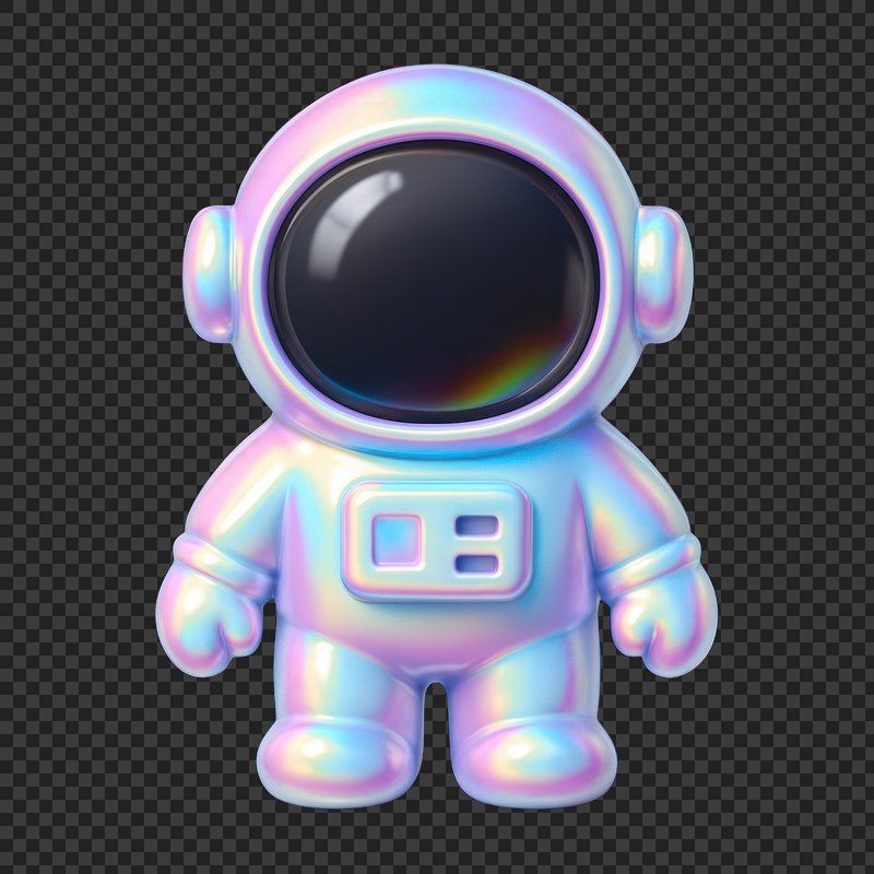 PNG Holographic astronaut toy figure