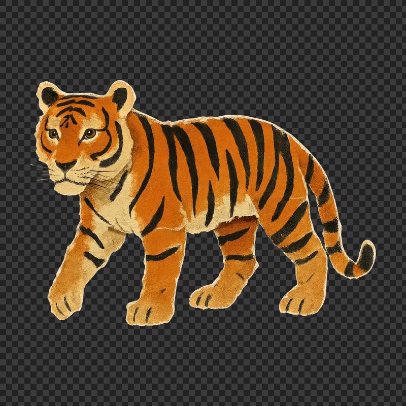 PNG Majestic tiger illustration art