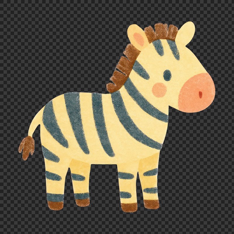 PNG Cute cartoon zebra illustration.
