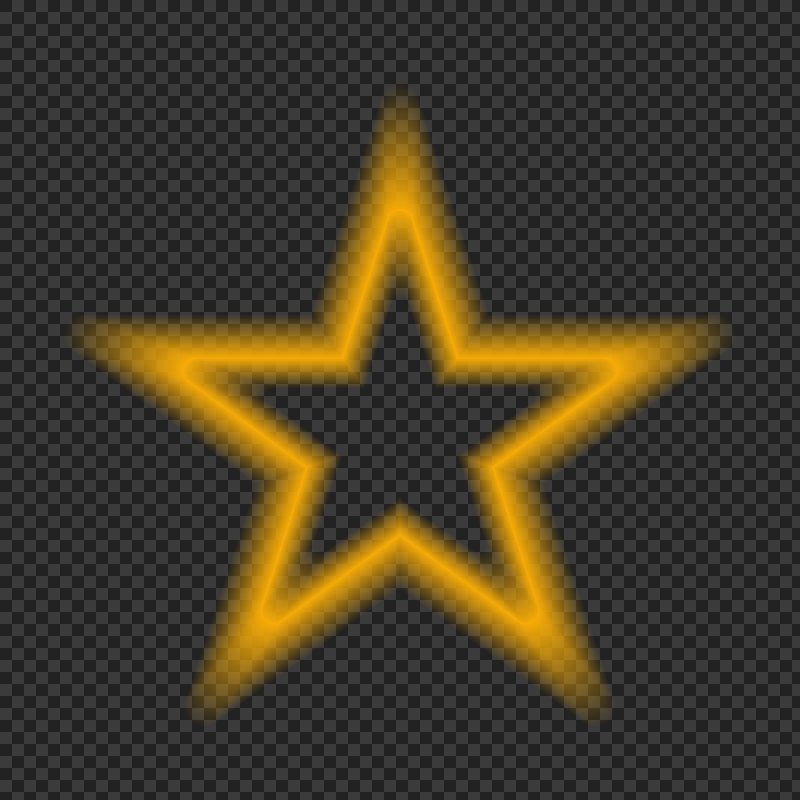 PNG Golden star outline illustration on transparent background