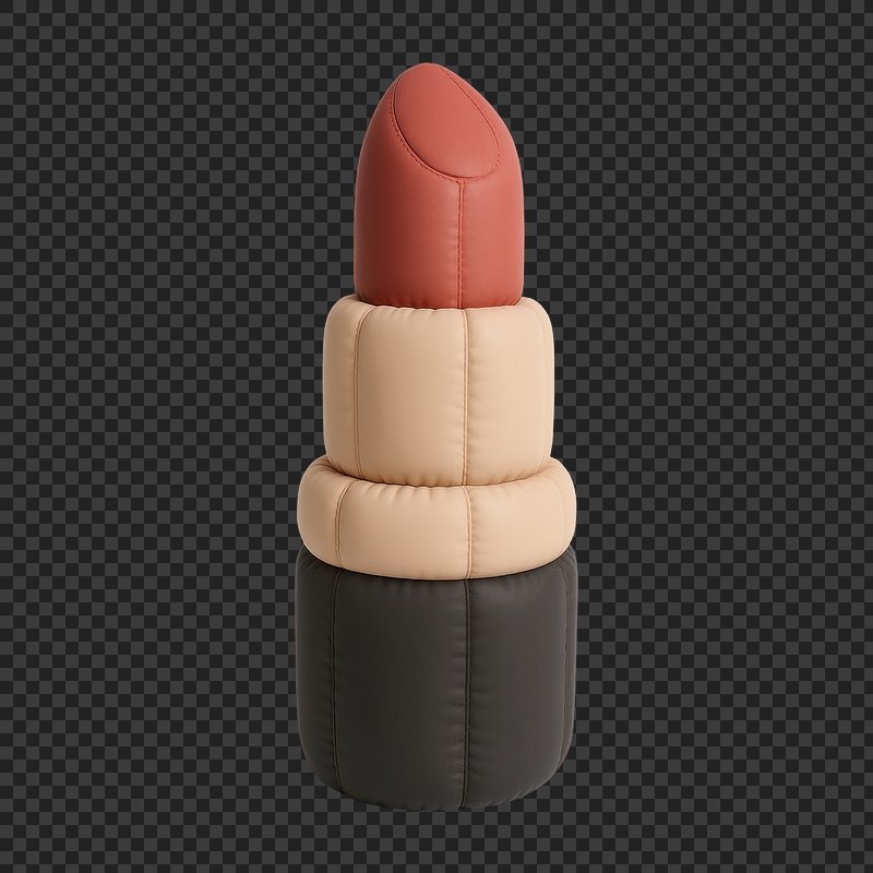 PNG Plush lipstick cushion decor piece.