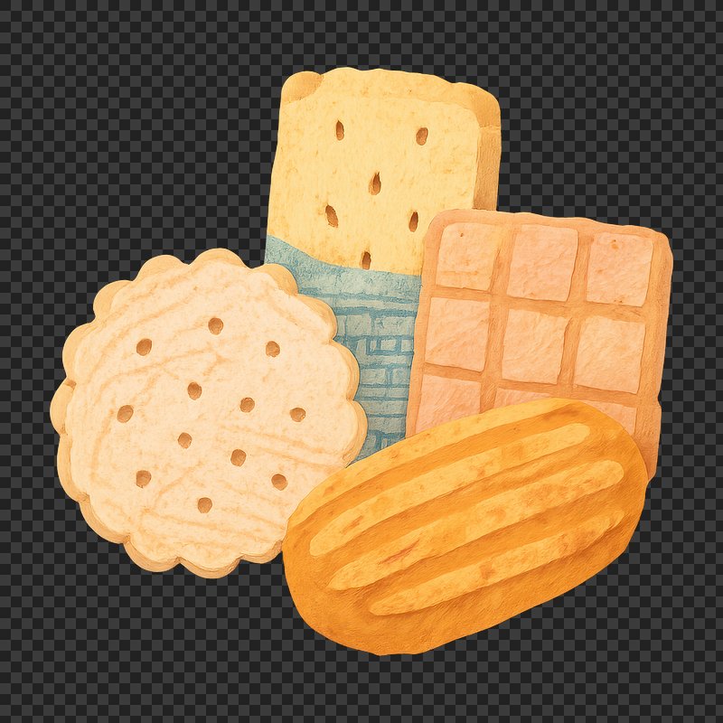 PNG Assorted delicious cookies illustration.