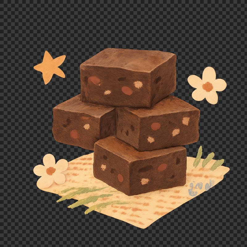 PNG Delicious chocolate fudge squares illustration.