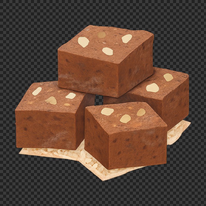 PNG Delicious chocolate fudge squares.