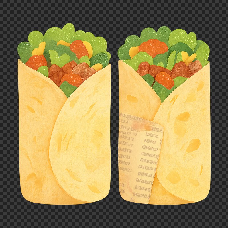 PNG Colorful delicious burrito illustration