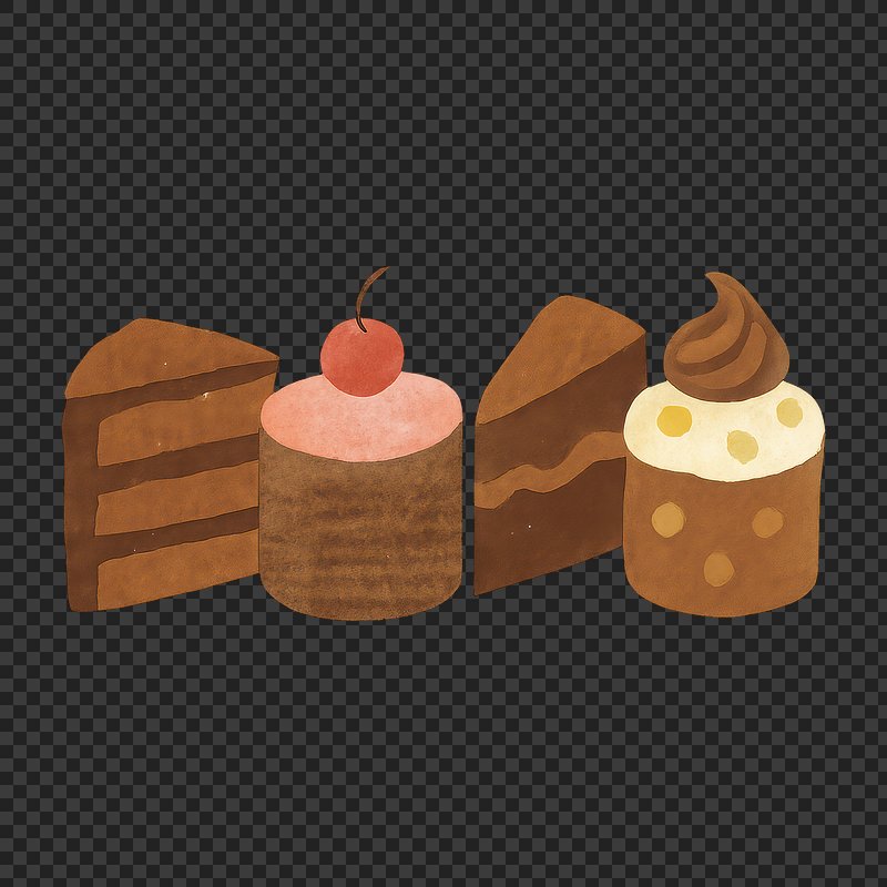 PNG Delicious watercolor cake illustration.