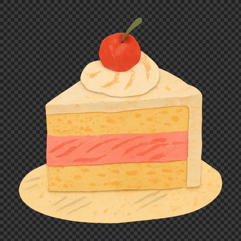 PNG Delicious slice of cake illustration.