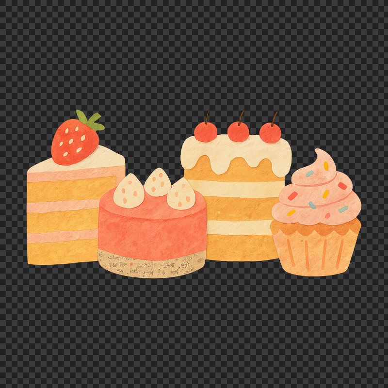 PNG Colorful, delicious, dessert, variety, cakes