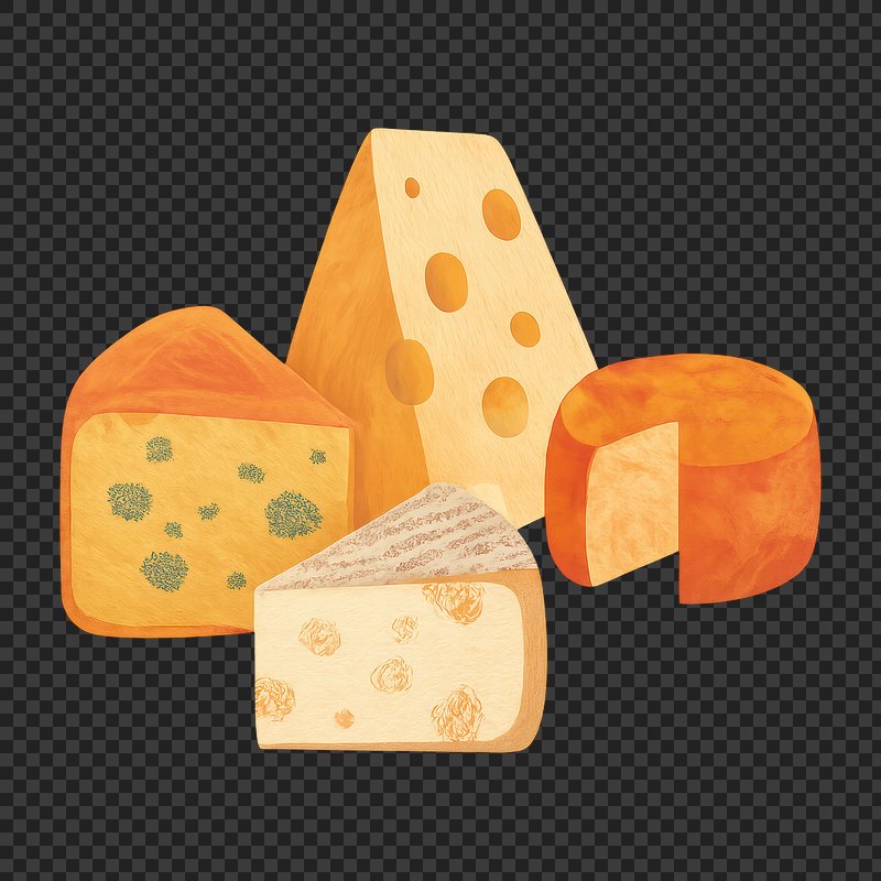 PNG Assorted cheese illustration variety