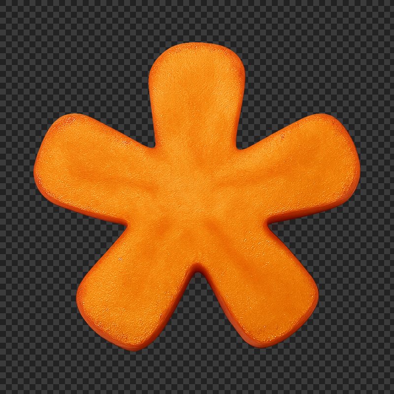 PNG Orange star-shaped vegetable slice