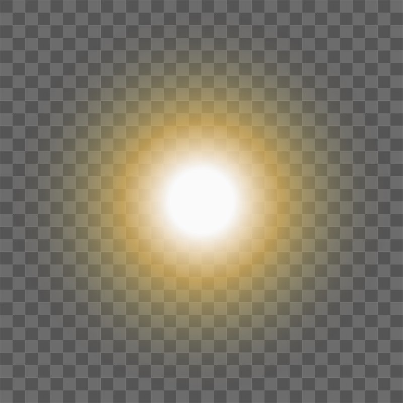 Vector bling light effect on a transparent background. Shining sun