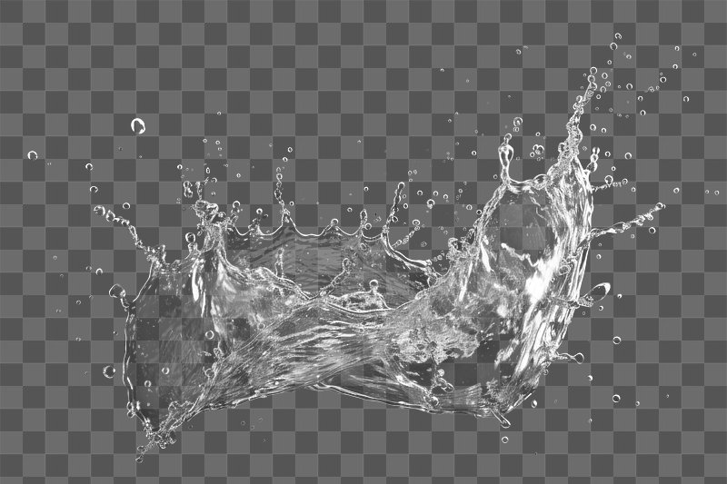 water splash effect black background