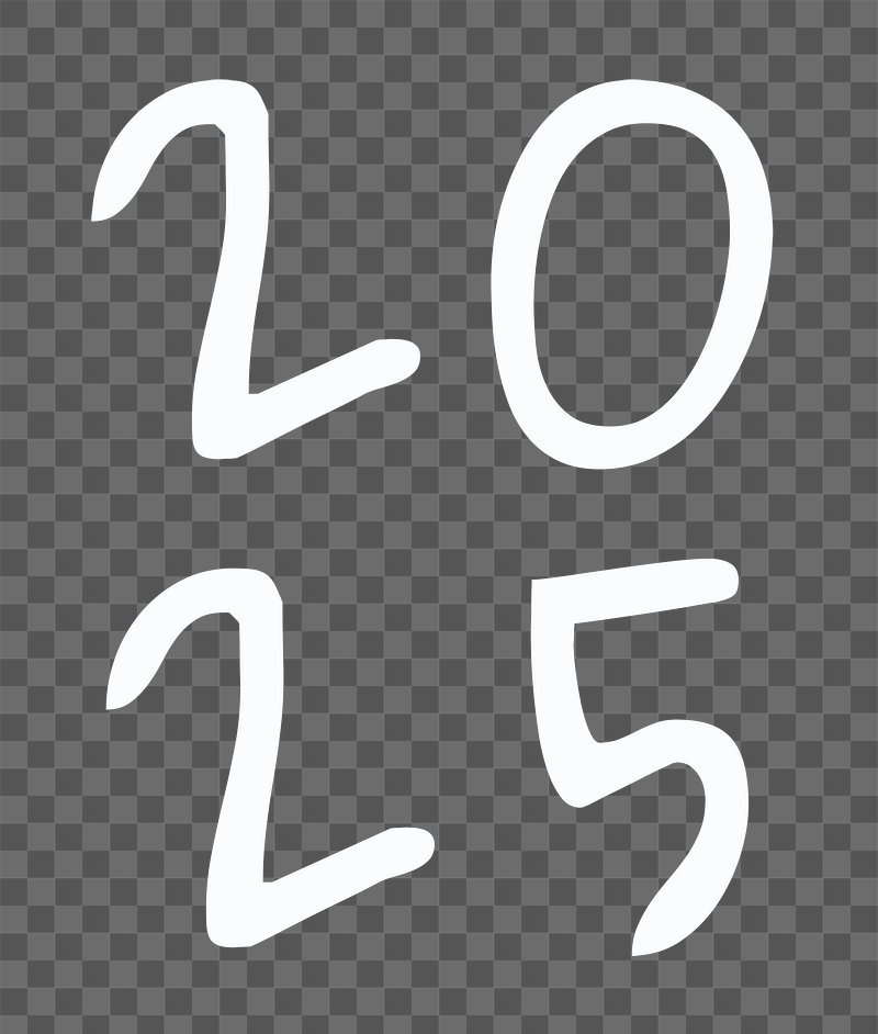 Year 2025 png white text Free PNG Sticker rawpixel