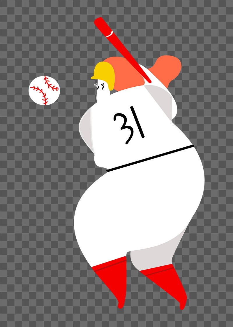 Cartoon Female Baseball Player Clipart