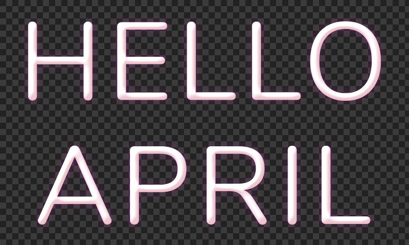 Glowing neon Hello April png | Free PNG - rawpixel