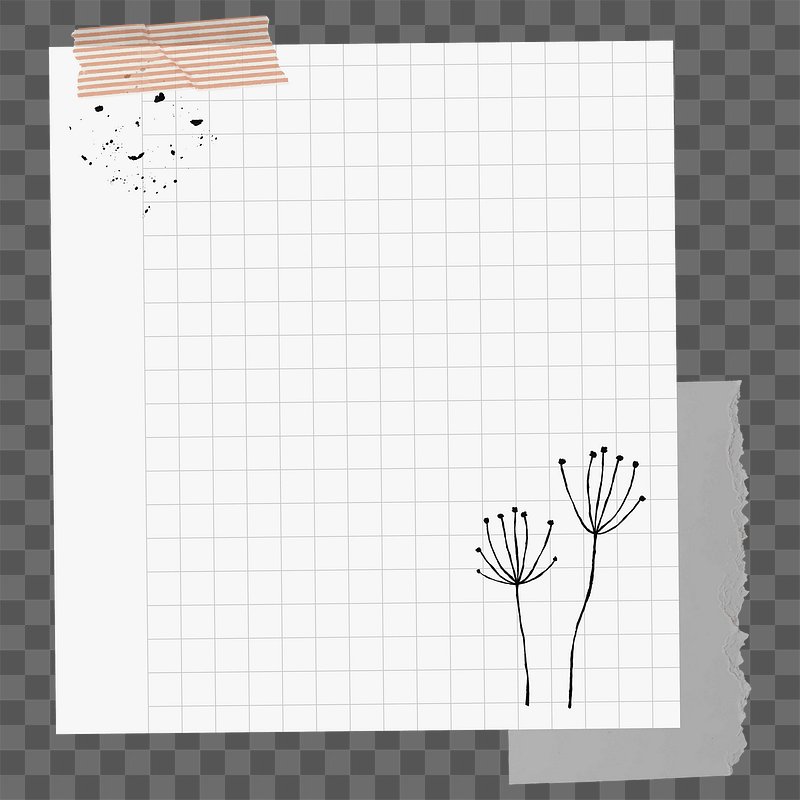 Png sticker note in blank paper element in hand drawn style
