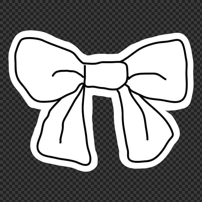 Black and white bow doodle | Free PNG Sticker - rawpixel