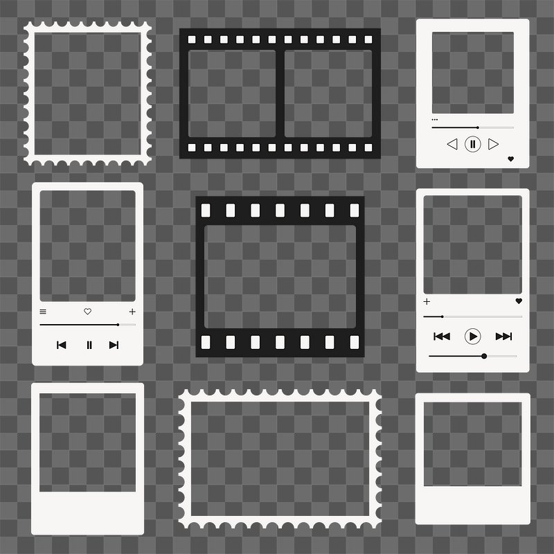 Film roll , film 35mm, slide film frame set. Film roll vector