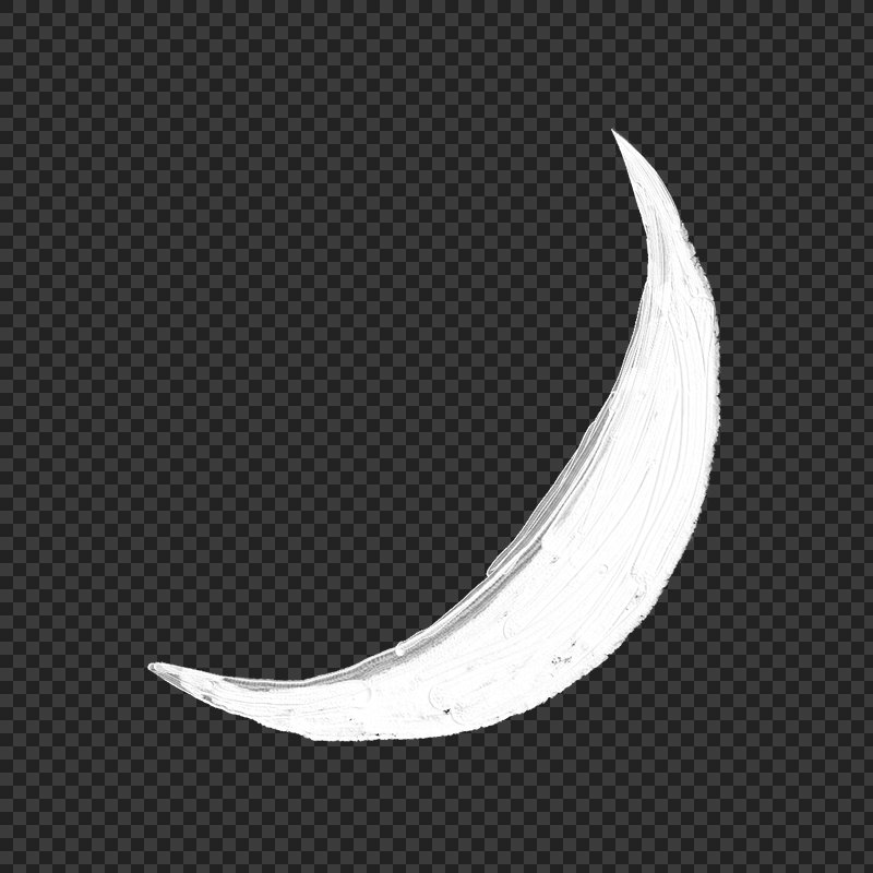 Free: White crescent moon png sticker