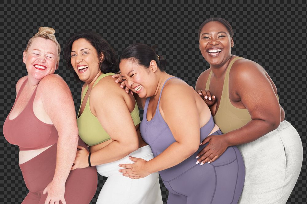 Curvy women's sportswear mockup element, editable design