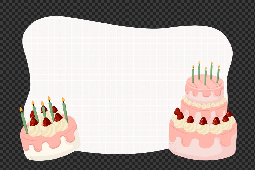 PNG birthday cake notepaper transparent background editable design