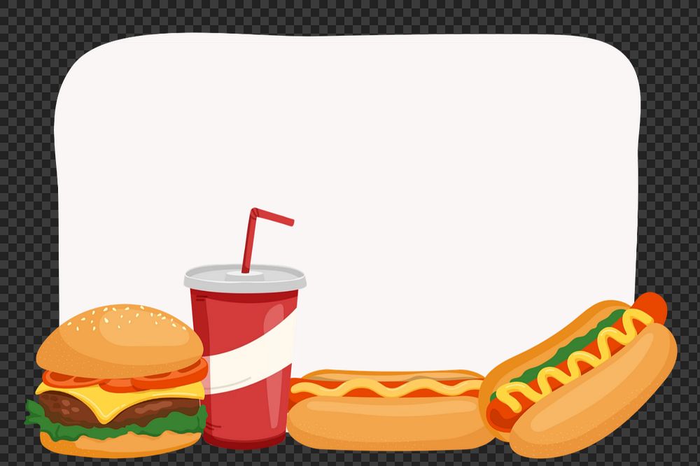 Fast food png restaurant notepaper transparent background editable design