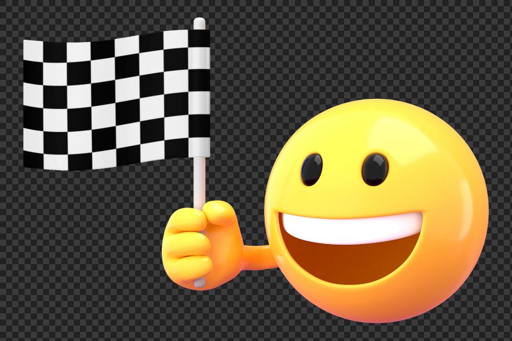 Emoji holding flag mockup, 3D rendered  editable design