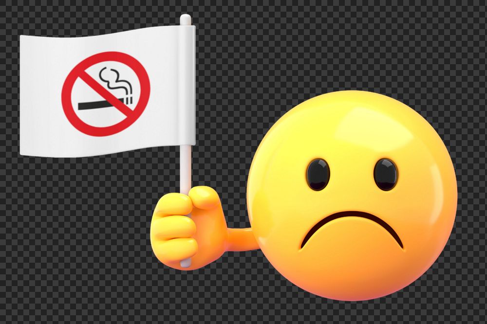 Emoticon holding flag mockup, 3D rendered editable design