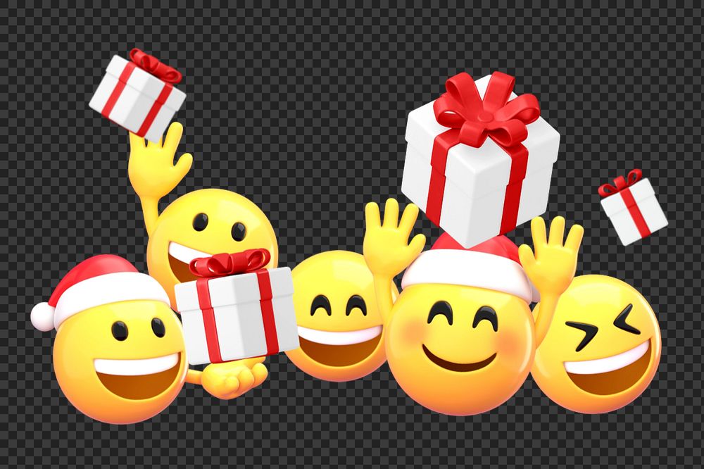 Christmas celebration  sticker, 3D emoticon editable design