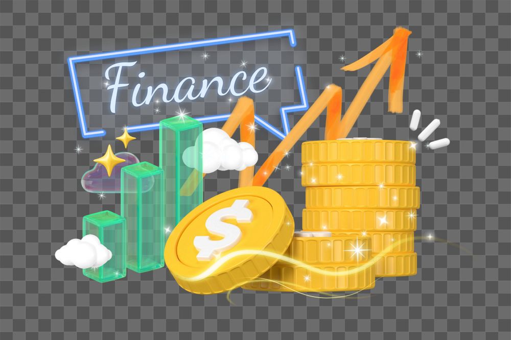 Finance, editable business word 3D remix