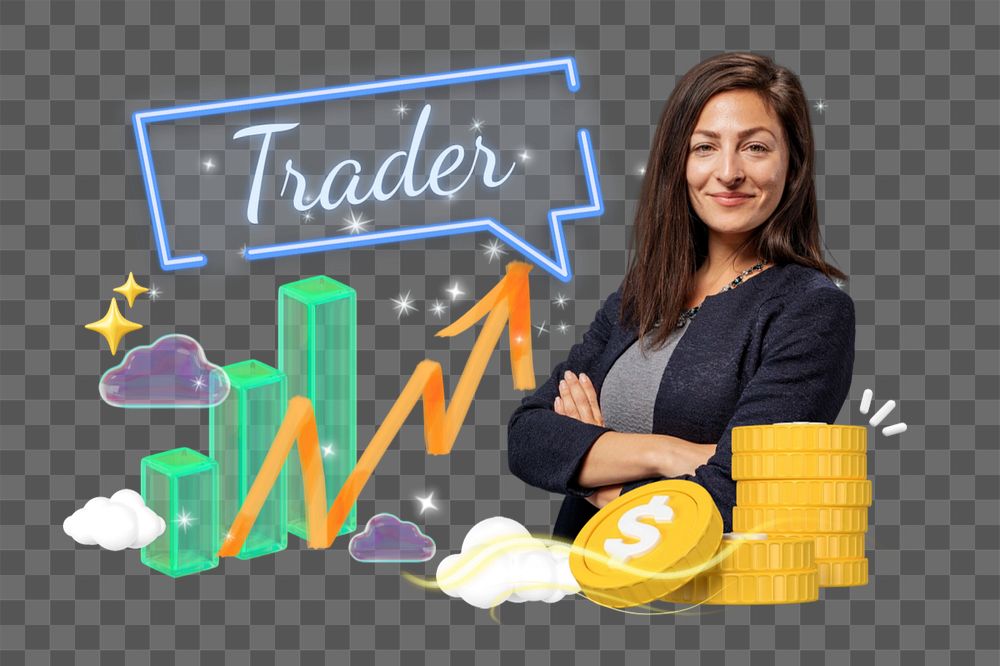 Financial trader, editable business word 3D remix