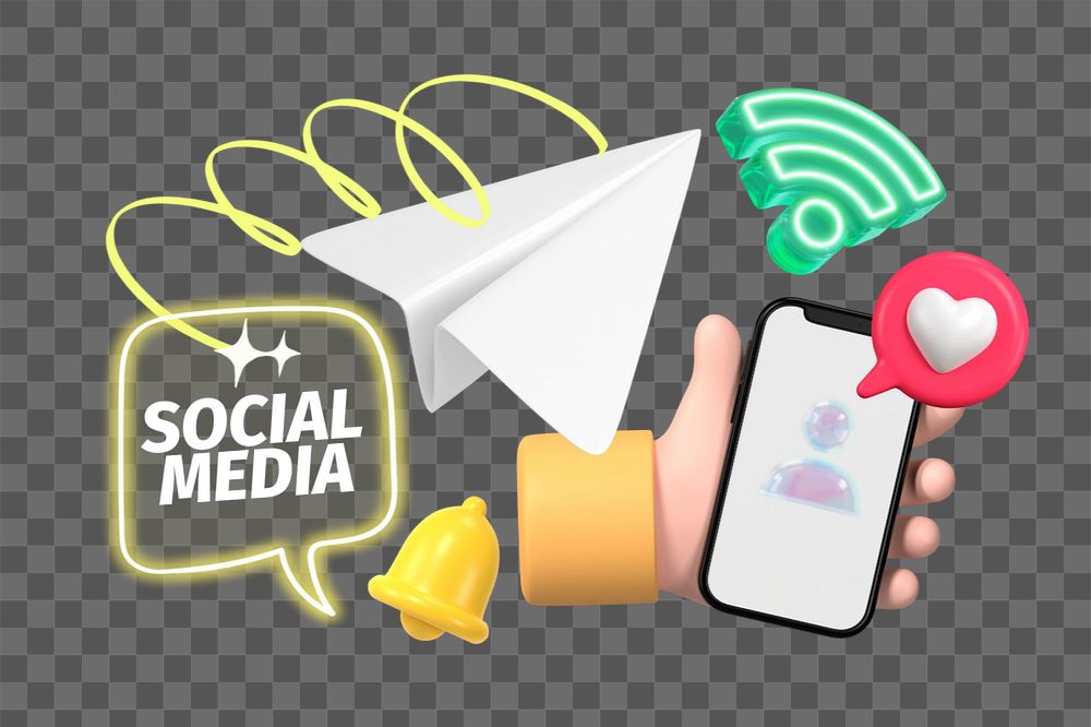 Social media png element, editable collage remix design