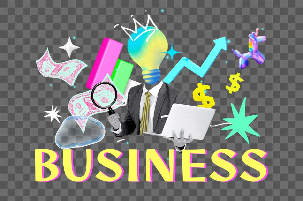 Business png element, editable collage remix