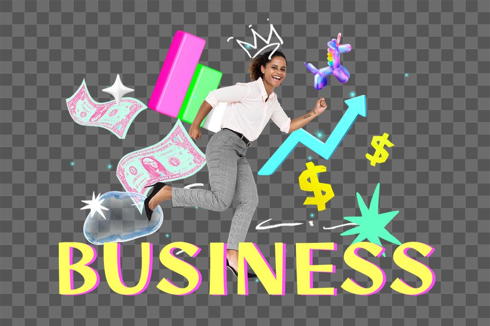 Business png element, editable collage remix